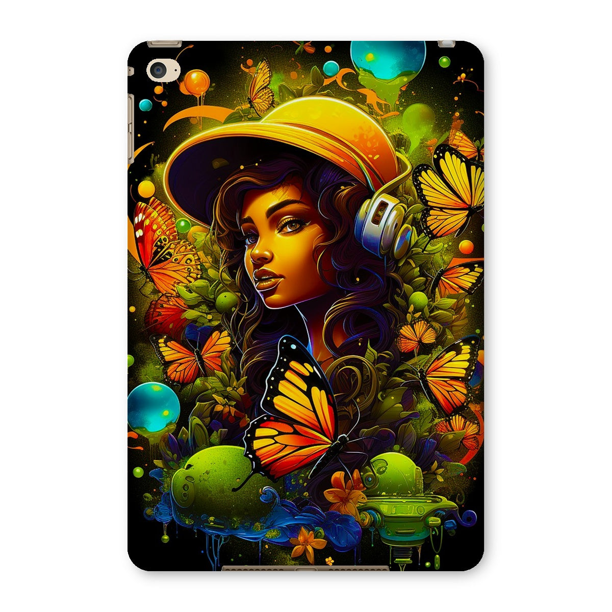 Urban Girl Neon Butterfly Headphone Pop Tablet Cases