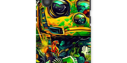 Mechanical Muse: Vibrant Graffiti Odyssey in Surreal Auto Wonderland Tough Phone Case by D'Sare