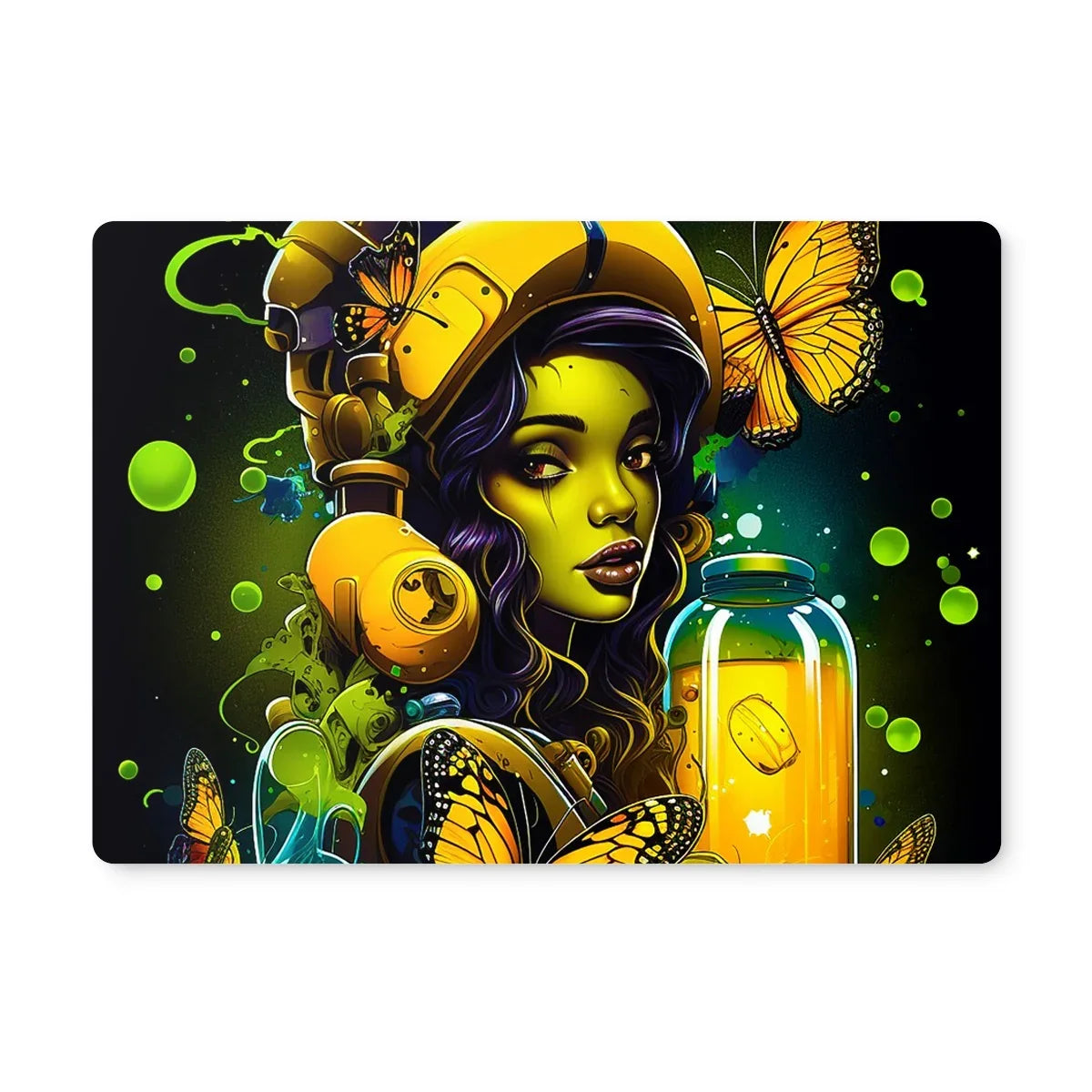 Bioluminescent Dreams | Monarch Butterfly Alchemist | Vibrant Fantasy Placemat by D'Sare