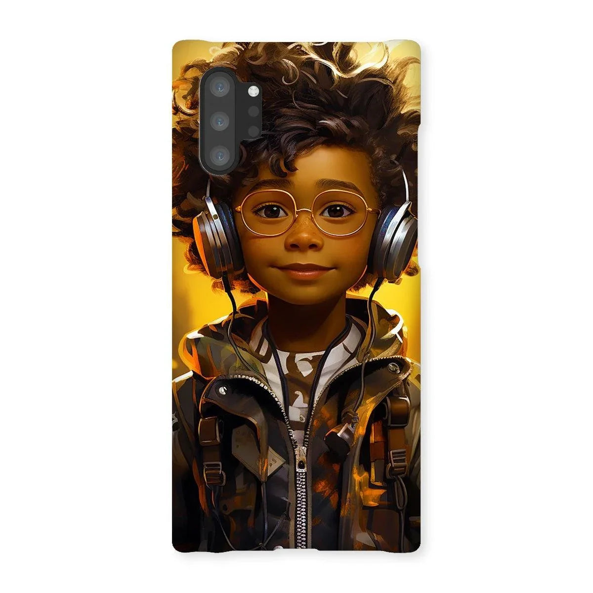Little Boy Dino Dream Earphone: MelanatedMe Adventures by D'Sare Snap Phone Case - D'Sare 