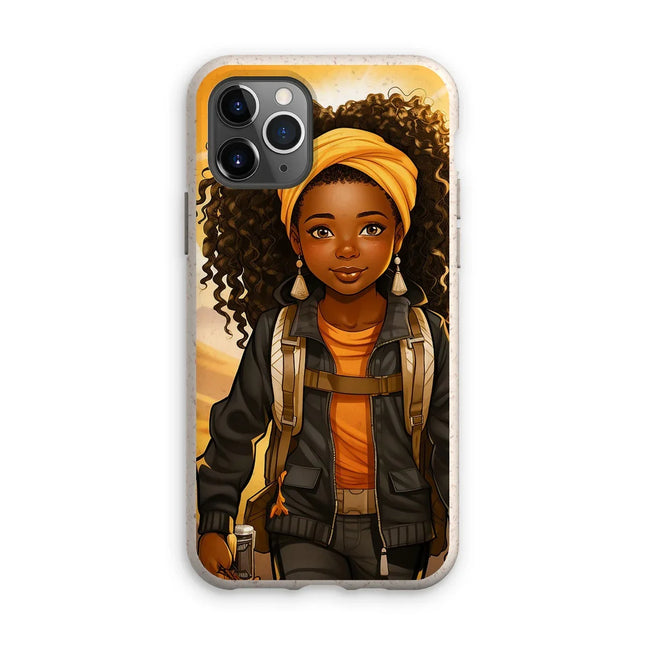 Autum Days Cute Black Girl MelanatedMe Eco Phone Case - D'Sare