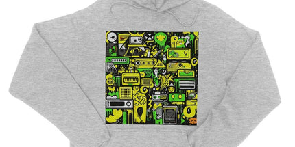 Graffiti Green and Yellow Abstract: A Dive into Vibrant Urban Art College Hoodie by Prodigi