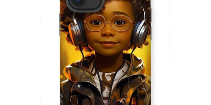 Little Boy Dino Dream Earphone: MelanatedMe Adventures by D'Sare Tough Phone Case by Prodigi