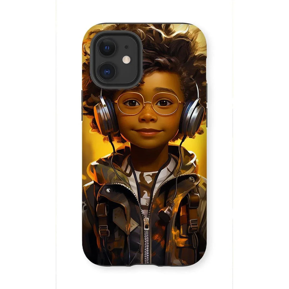 Little Boy Dino Dream Earphone: MelanatedMe Adventures by D'Sare Tough Phone Case - D'Sare 