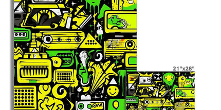 Graffiti Green and Yellow Abstract: A Dive into Vibrant Urban Art Wall Art Poster by Prodigi