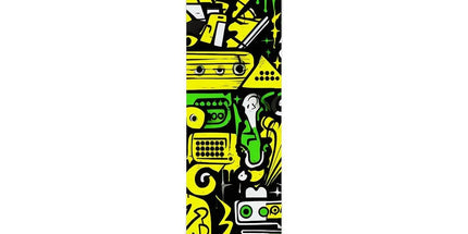 Graffiti Green and Yellow Abstract: A Dive into Vibrant Urban Art Wall Height Chart by Prodigi