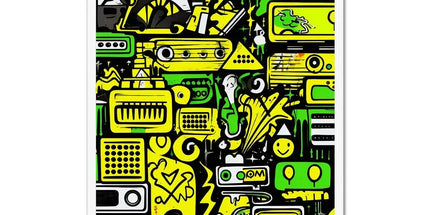 Graffiti Green and Yellow Abstract: A Dive into Vibrant Urban Art Framed Print by Prodigi