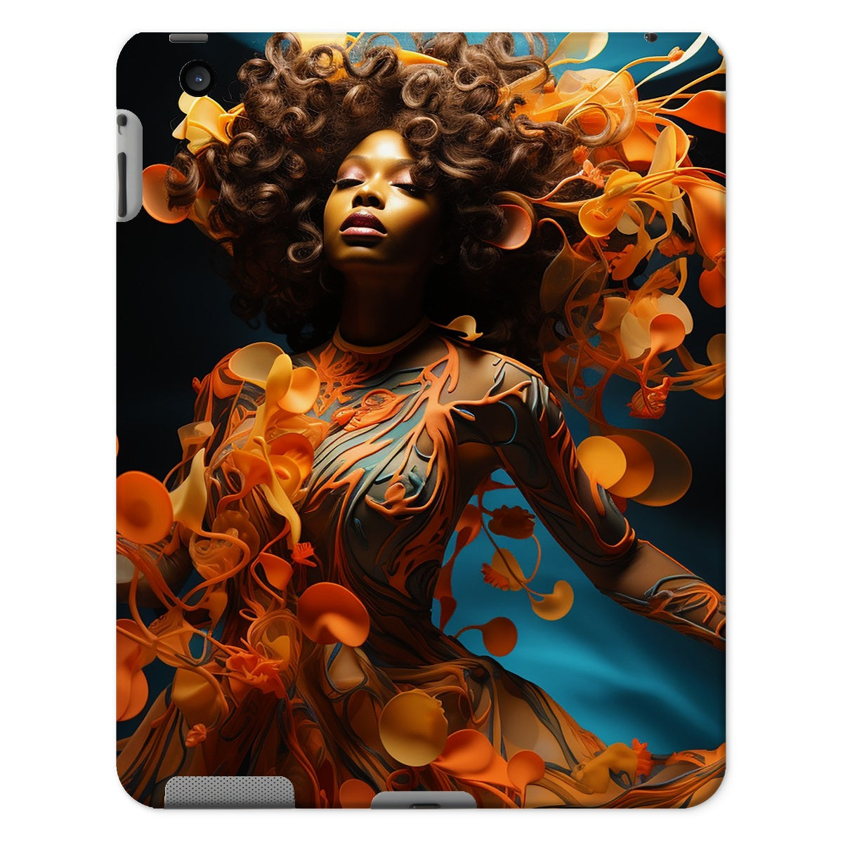 Orange Flower  Goddess Blue  Tablet Cases