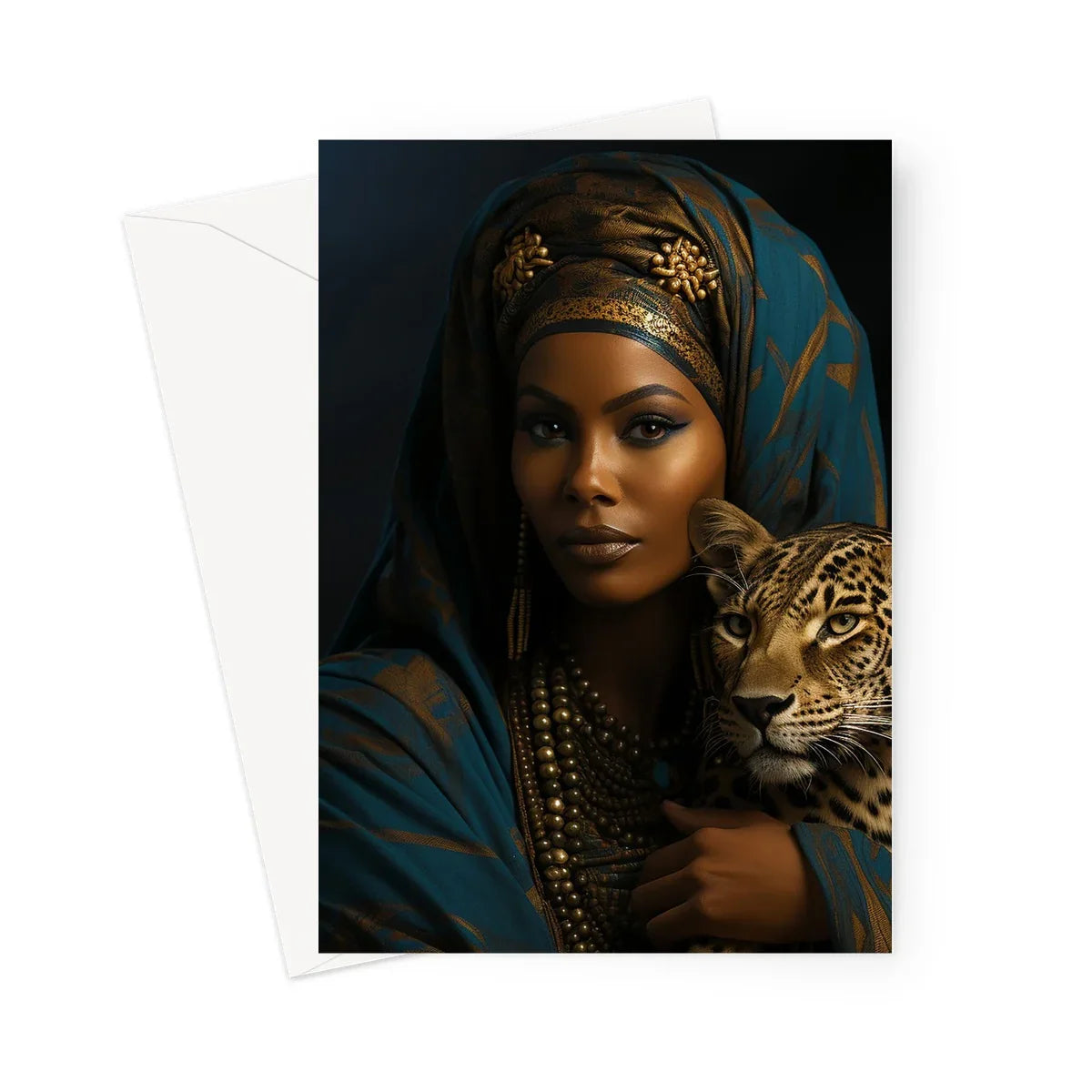 Leopard Luxe Lady Glamorous Empress  Greeting Card - D'Sare