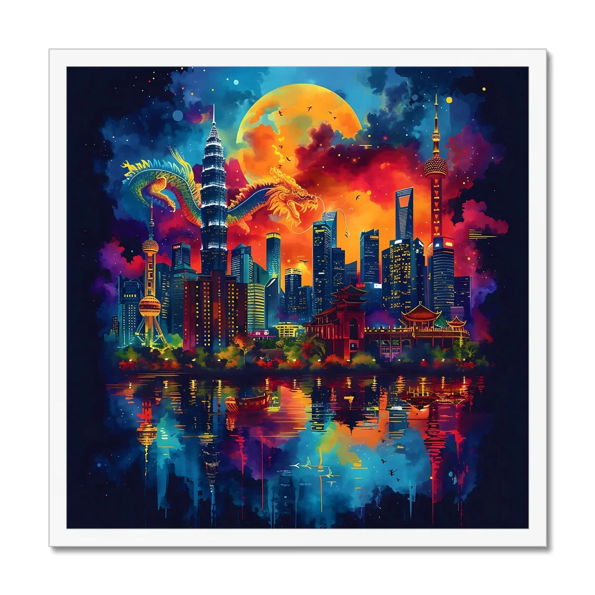 2024 Year Of The Dragon Celebration Framed Print - D'Sare