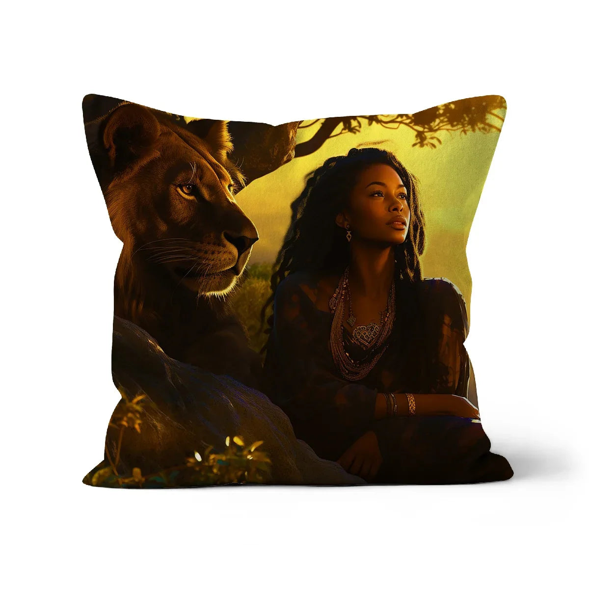 Empress Divine: The Black Feminine & Lion of Judah Legacy Cushion - D'Sare