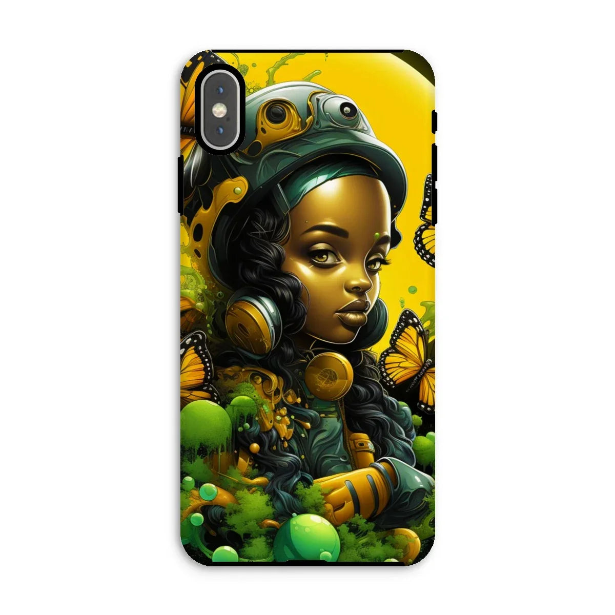 Monarch Butterfly Urban Fantasy Art Print - Afrofuturistic Girl with Butterflies Tough Phone Case - D'Sare