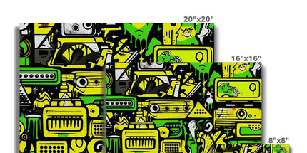 Graffiti Green and Yellow Abstract: A Dive into Vibrant Urban Art Eco Canvas by Prodigi