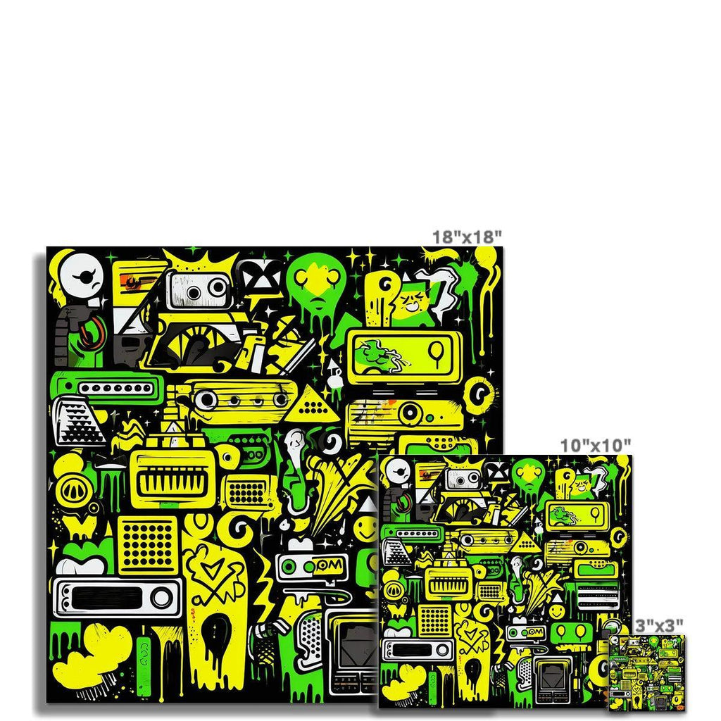 Graffiti Green and Yellow Abstract: A Dive into Vibrant Urban Art C-Type Print - D'Sare 