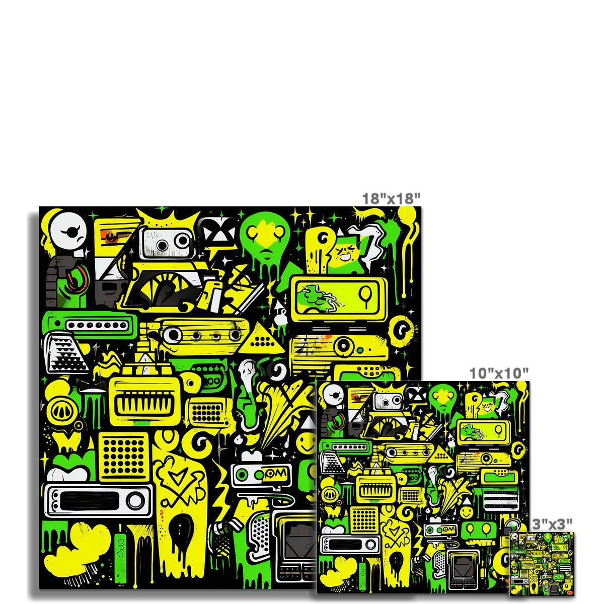 Graffiti Green and Yellow Abstract: A Dive into Vibrant Urban Art C-Type Print - D'Sare 