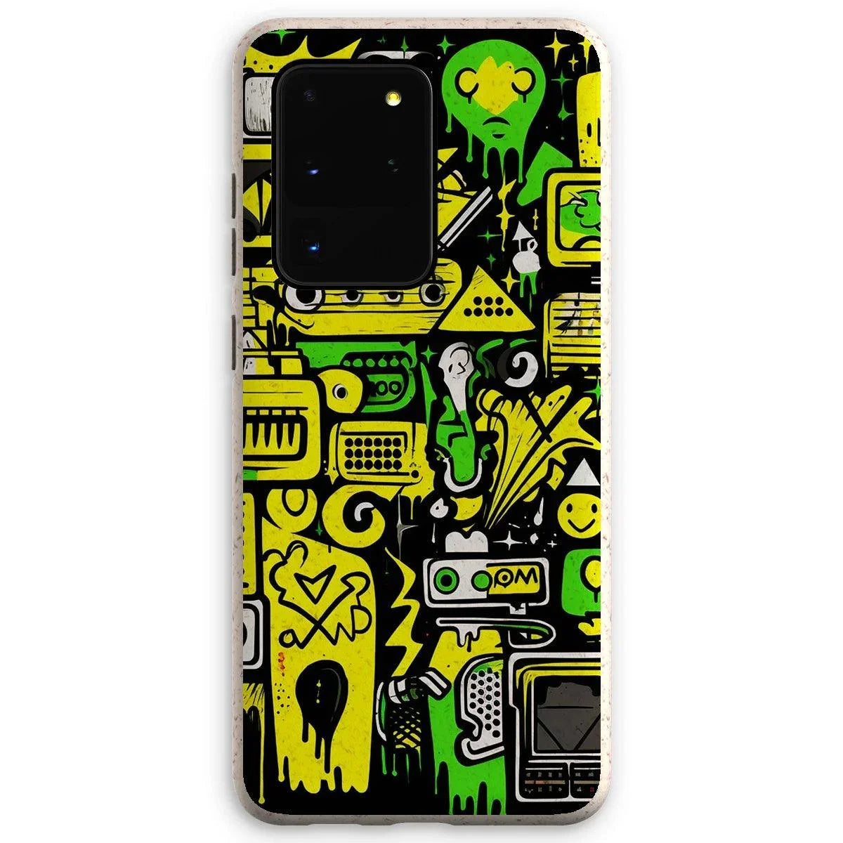 Graffiti Green and Yellow Abstract: A Dive into Vibrant Urban Art Eco Phone Case - D'Sare 