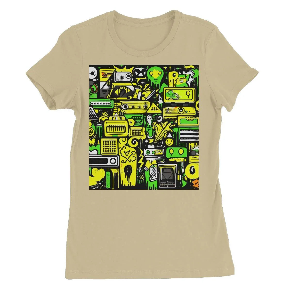 Graffiti Green and Yellow Abstract: A Dive into Vibrant Urban Art Women's Favourite T-Shirt - D'Sare 