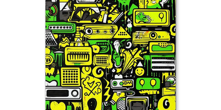 Graffiti Green and Yellow Abstract: A Dive into Vibrant Urban Art Coaster by Prodigi