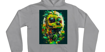 Mechanical Muse: Vibrant Graffiti Odyssey in Surreal Auto Wonderland Kids Hoodie by D'Sare