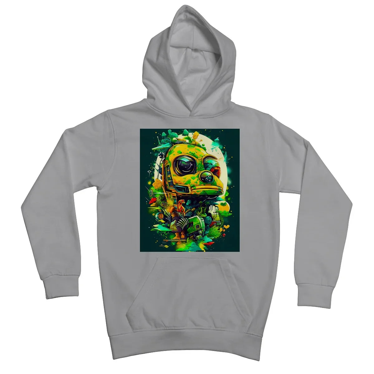 Mechanical Muse: Vibrant Graffiti Odyssey in Surreal Auto Wonderland Kids Hoodie - D'Sare