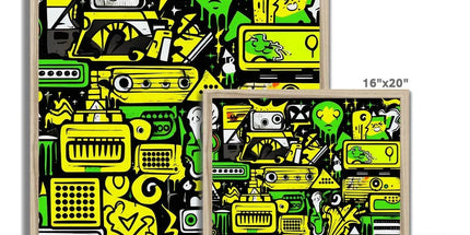 Graffiti Green and Yellow Abstract: A Dive into Vibrant Urban Art Budget Framed Poster by Prodigi