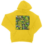 Graffiti Green and Yellow Abstract: A Dive into Vibrant Urban Art College Hoodie - D'Sare 