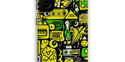 Graffiti Green and Yellow Abstract: A Dive into Vibrant Urban Art Eco Phone Case - D'Sare 
