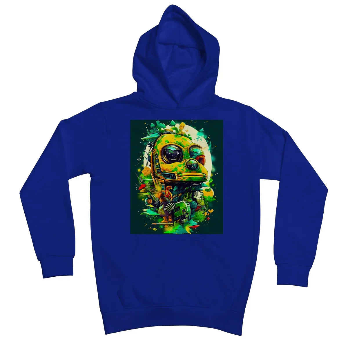 Mechanical Muse: Vibrant Graffiti Odyssey in Surreal Auto Wonderland Kids Hoodie - D'Sare