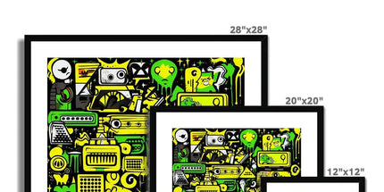 Graffiti Green and Yellow Abstract: A Dive into Vibrant Urban Art Framed & Mounted Print by Prodigi