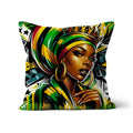 Gift For Her Rasta Queen Street Black Women Gift Cushion by Prodigi