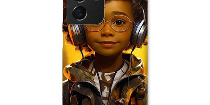 Little Boy Dino Dream Earphone: MelanatedMe Adventures by D'Sare Snap Phone Case - D'Sare 