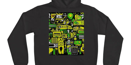Graffiti Green and Yellow Abstract: A Dive into Vibrant Urban Art Kids Hoodie by Prodigi
