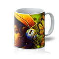 Urban Girl Neon Butterfly Headphone Pop Mug by D'Sare