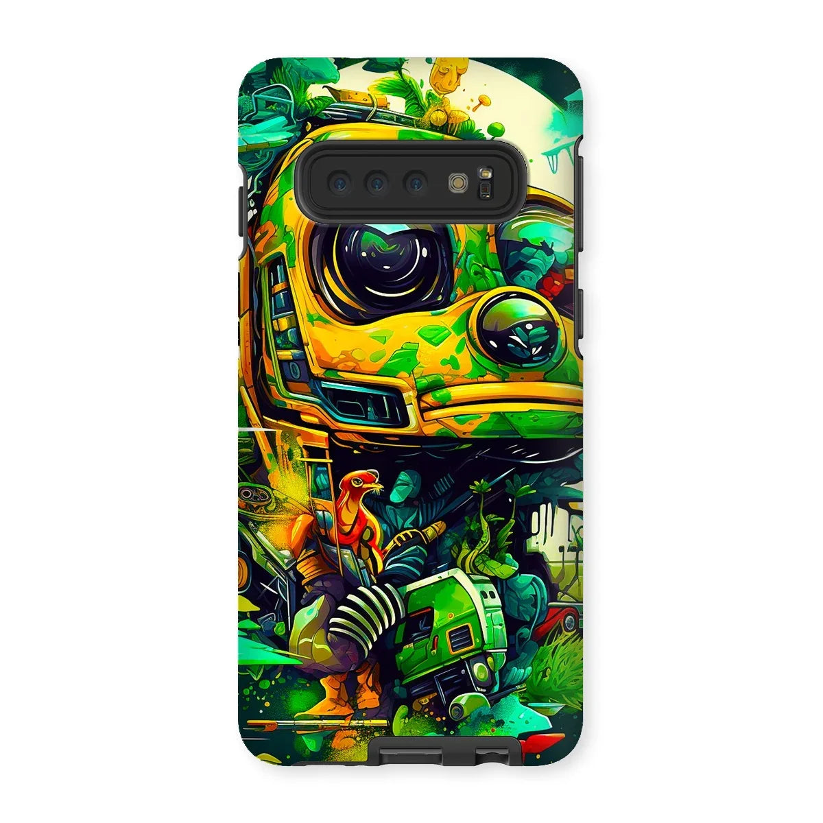 Mechanical Muse: Vibrant Graffiti Odyssey in Surreal Auto Wonderland Tough Phone Case - D'Sare