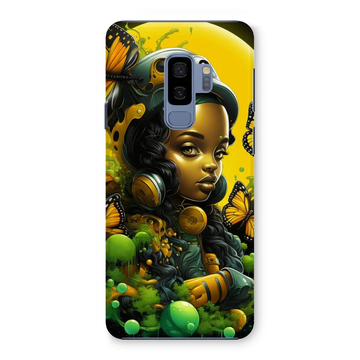 Monarch Butterfly Urban Fantasy Art Print - Afrofuturistic Girl with Butterflies Snap Phone Case - D'Sare