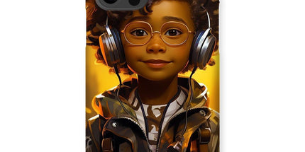 Little Boy Dino Dream Earphone: MelanatedMe Adventures by D'Sare Snap Phone Case - D'Sare 