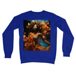 Orange Flower  Goddess Blue  Crew Neck Sweatshirt - D'Sare