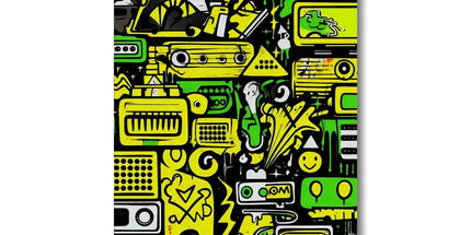 Graffiti Green and Yellow Abstract: A Dive into Vibrant Urban Art Eco Canvas by Prodigi