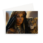 Blue Empress and The Majestic Leopard Greeting Card - D'Sare