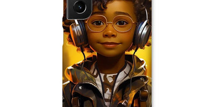 Little Boy Dino Dream Earphone: MelanatedMe Adventures by D'Sare Snap Phone Case - D'Sare 