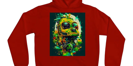 Mechanical Muse: Vibrant Graffiti Odyssey in Surreal Auto Wonderland Kids Hoodie by D'Sare