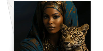 Leopard Luxe Lady Glamorous Empress  Greeting Card - D'Sare