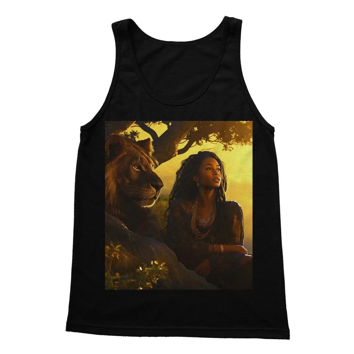 Empress Divine: The Black Feminine & Lion of Judah Legacy Softstyle Tank Top - D'Sare 