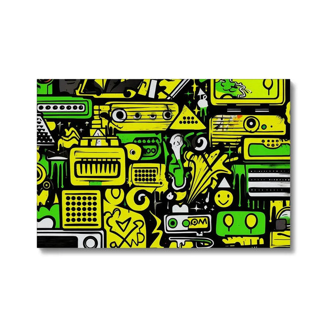 Graffiti Green and Yellow Abstract: A Dive into Vibrant Urban Art Eco Canvas by Prodigi