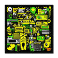 Graffiti Green and Yellow Abstract: A Dive into Vibrant Urban Art Budget Framed Poster by Prodigi