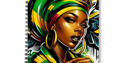 Gift For Her Rasta Queen Street Black Women Gift Notebook - D'Sare