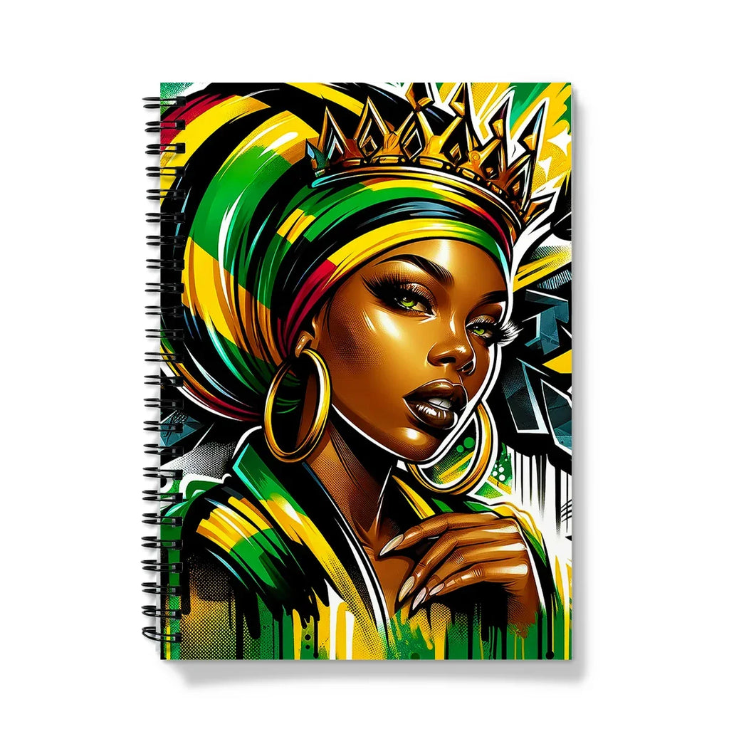 Gift For Her Rasta Queen Street Black Women Gift Notebook - D'Sare