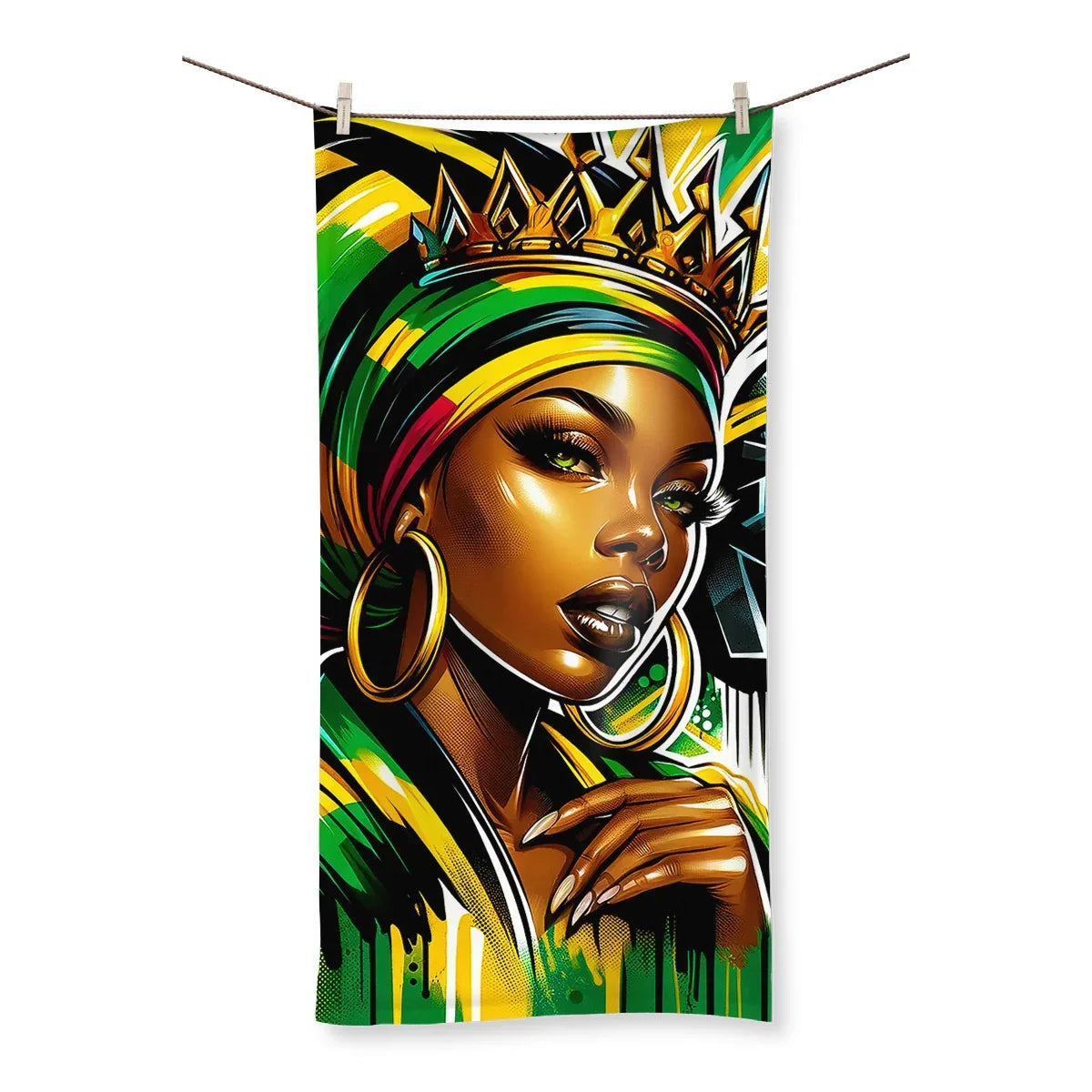 Gift For Her Rasta Queen Street Black Women Gift Towel - D'Sare
