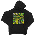 Graffiti Green and Yellow Abstract: A Dive into Vibrant Urban Art College Hoodie - D'Sare 