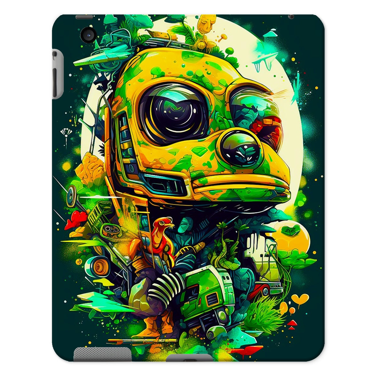 Mechanical Muse: Vibrant Graffiti Odyssey in Surreal Auto Wonderland Tablet Cases